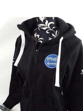 Yamaha Racing Men's  Black Full Zip Hoodie SweatJacket New with Tags SZ Large